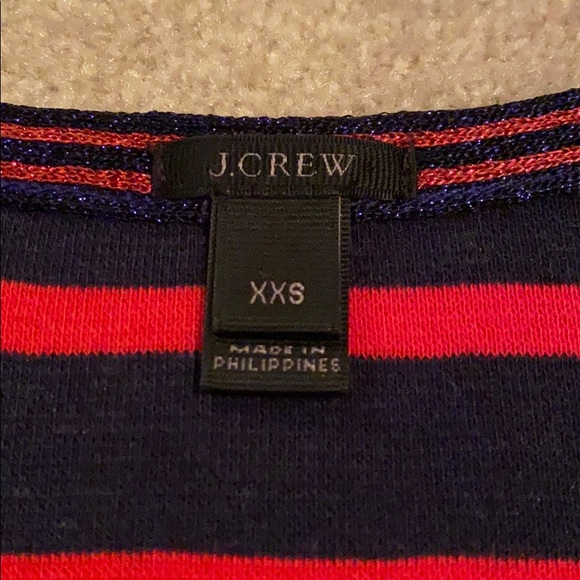 J Crew navy and red striped tank top - Picture 3 of 4